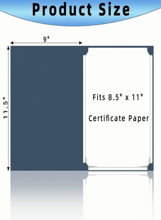 AKONEGE 30 Packs Certificate Holders, Navy Blue Diploma Holders, 350gsm, Certificate Covers with Gold Foil Border for Letter Size 8.5 x 11 Certificates, Cardstock, Award, Graduation, Document Papers - Image 2