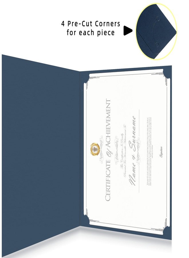 AKONEGE 30 Packs Certificate Holders, Navy Blue Diploma Holders, 350gsm, Certificate Covers with Gold Foil Border for Letter Size 8.5 x 11 Certificates, Cardstock, Award, Graduation, Document Papers - Image 4