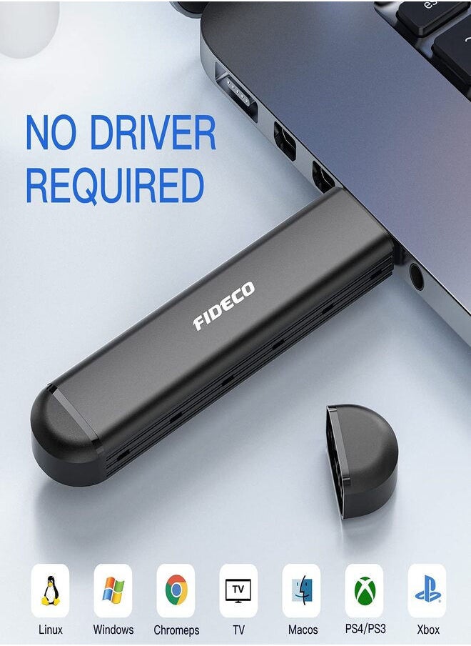FIDECO - M.2 NVMe Enclosure SSD Adapter, 10Gbps USB C 3.2 Gen2, Tool-Free External Enclosure NVMe Reader Supports M and B&M Keys and Size 2230 /2242 /2260 /2280 SSDs, Thunderbolt 3 Compatible 2 TB - Image 1