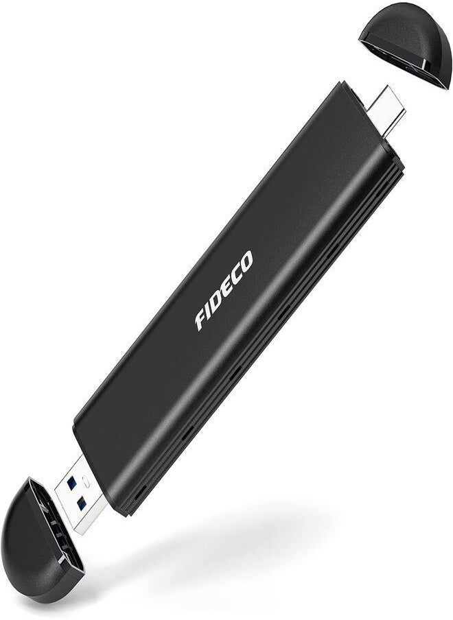 FIDECO - M.2 NVMe Enclosure SSD Adapter, 10Gbps USB C 3.2 Gen2, Tool-Free External Enclosure NVMe Reader Supports M and B&M Keys and Size 2230 /2242 /2260 /2280 SSDs, Thunderbolt 3 Compatible 2 TB - Image 1