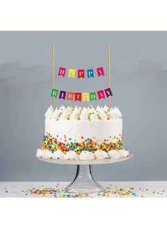 MUM Candle Happy Birthday Colorful Cake Flag  - Image 1