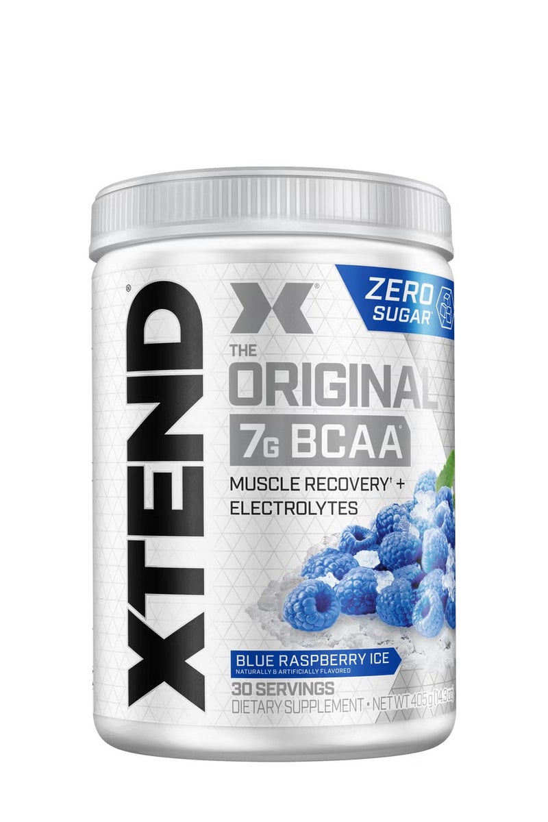 Xtend Original BCAA 7g – Blue Raspberry Ice | Intra Workout & Post Workout Recovery with Electrolytes – 30 Servings - Image 1