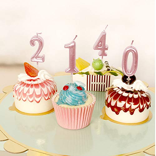 XNOVA 1st Birthday Candle First Year Pink Happy Birthday Number One Candles for Cake Topper Decoration for Party Kids Adults Numeral 1 10 100 11 21 16 14 12 18 13 11 91 - Image 3