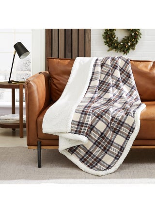 Eddie Bauer  Blanket Super Soft Reversible Sherpa  Brushed Fleece Bedding Throw Blankets for Couch Ideal for Lounging Edgewood Khaki - pzsku/Z689FA37C2E103D220B87Z/45/1749491263/98503847-0a49-43fa-828a-dcbc38b0eb0a
