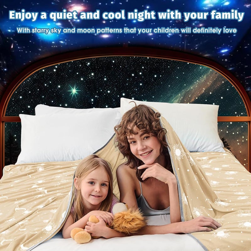 inhand Cooling Blanket - Cooling Blankets for Hot Sleepers -Decorative Lightweight Breathable Summer Cold Blankets for Sleeping Night Sweats to Keep Cool-(90"x108") Beige - Image 5
