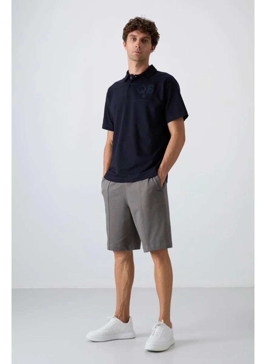 Tommy Life Dark Grey Cotton Thick Soft Texture Comfort Fit Basic Men's Shorts - 81261