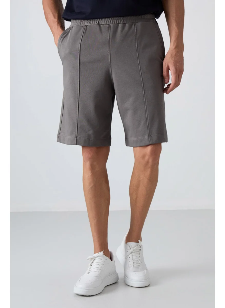 Tommy Life Dark Grey Cotton Thick Soft Texture Comfort Fit Basic Men's Shorts - 81261