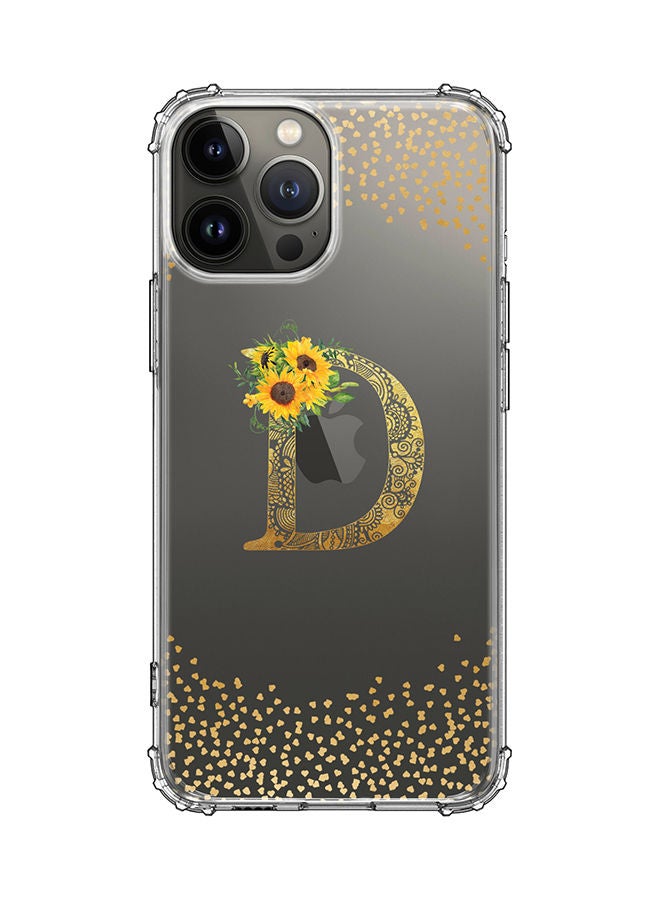 Stylizedd Monogram Design Classic Clear Cover for Apple iPhone 13 Pro Max Case Soft TPU Gel Thin Transparent Flexible Cover - D - Image 1