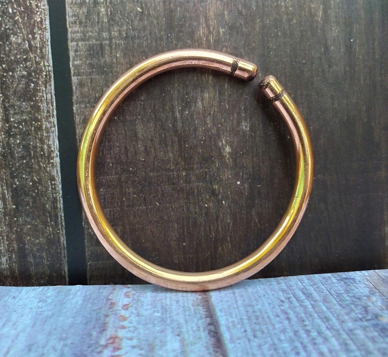 SHINDE EXPORTS Heavy Pure Copper thick Bracelet Bangle Unisex Kada Solid Handmade Cuff 80gms for Men & Women - Image 3