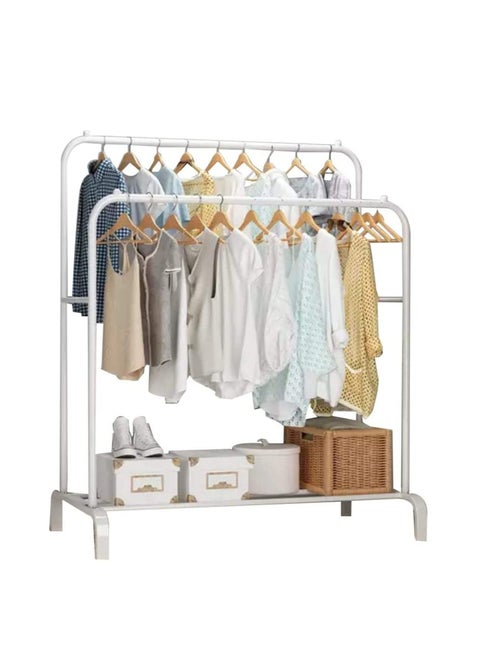 Multitier Garment Cloth Coat Rack Durable Metal Rail Organizer With Top Lower Storage Space For Clothes Shoes Entryway Shelving Storage Unit For Home And Bedroom
