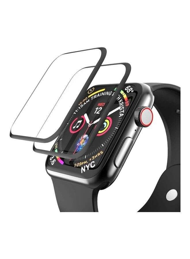 BORTONY 2-Piece Full Coverage Film Screen Protector for Apple Watch Series 6/SE/5/4/3/2/1 44mm Clear - Image 1