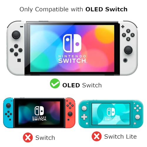 Casosexplorelab Protective Case for Switch OLED, Silicone Cover Shell Compatible with Nintendo Switch OLED Dockable Case Cozy Accessory Full Protection for Controller & Joy con-Sage Green Checker - Image 3