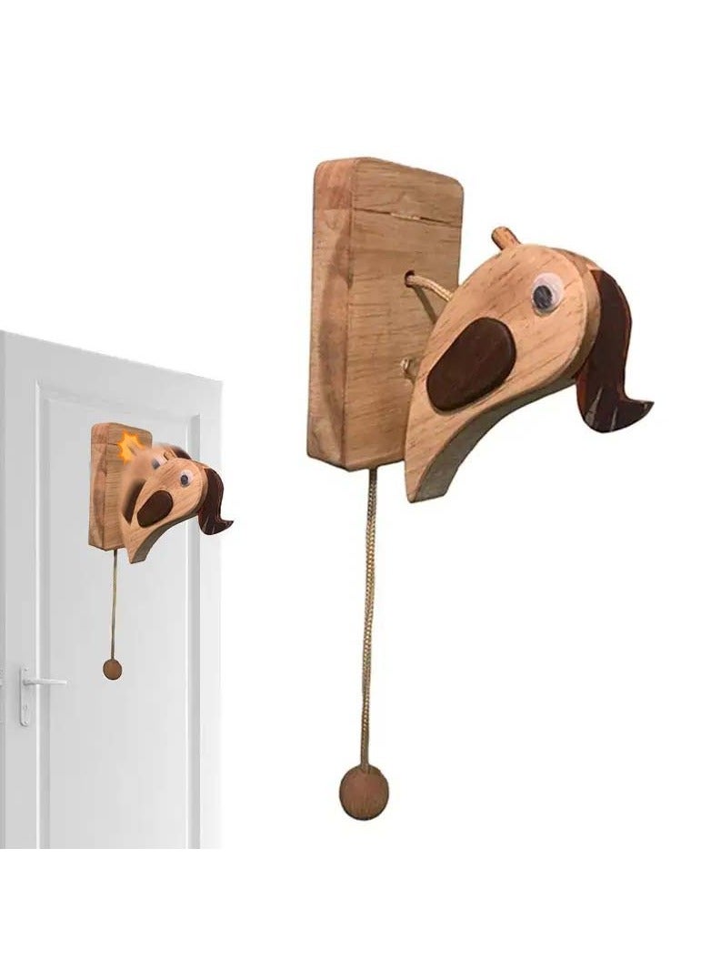 SYOSI Woodpecker Doorbell Design Doorbell Birds Wooden Handmade Creative Door Knocker Mechanical Interesting Door Bell Door Knocker Triggers with Pull Rope Retro Doorbell - Image 1