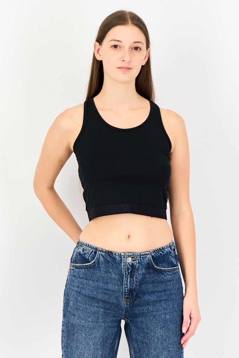 Levi's تي شيرت بلا أكمام دائري العنق للنساء، أسود - Image 1