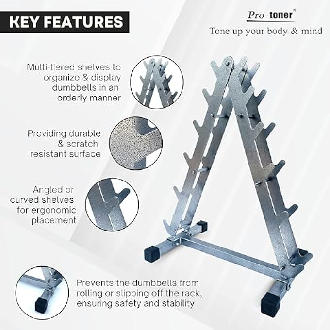 Pro-toner Dumbbell Rack For 6 Pairs For Home Gym Fitness - Image 3