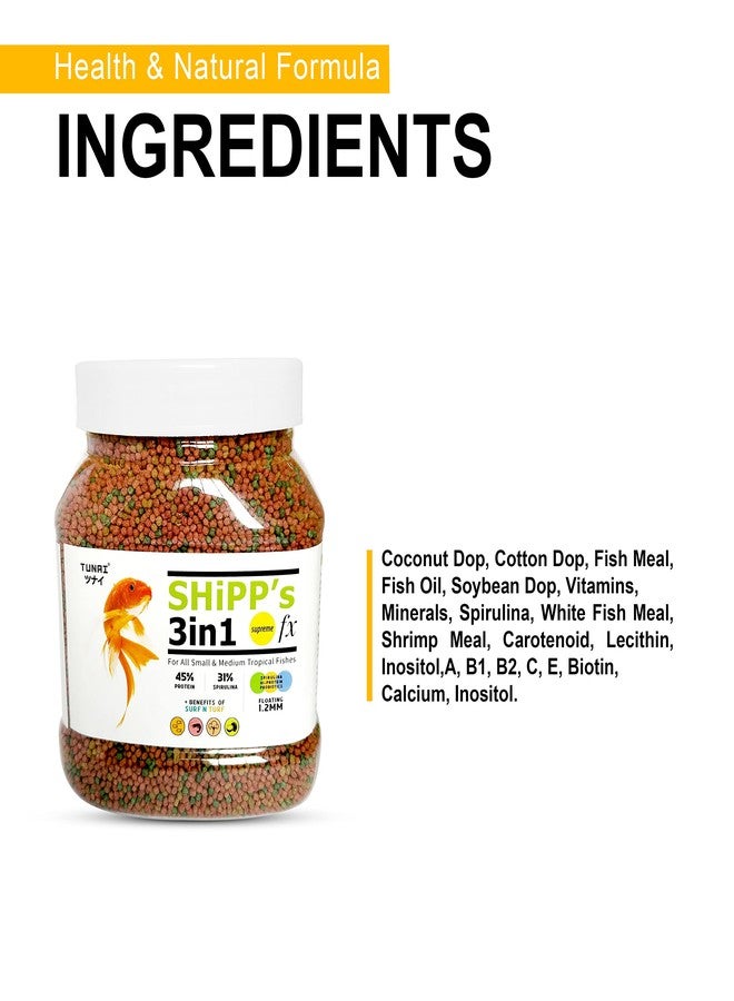 TUNAI 3In1 1Mm Pellets Shipp Formula Fish Food|250G|Aquarium Fish Food for All Adult Small to Medium Tropical Fishes, 1 Count - Image 4