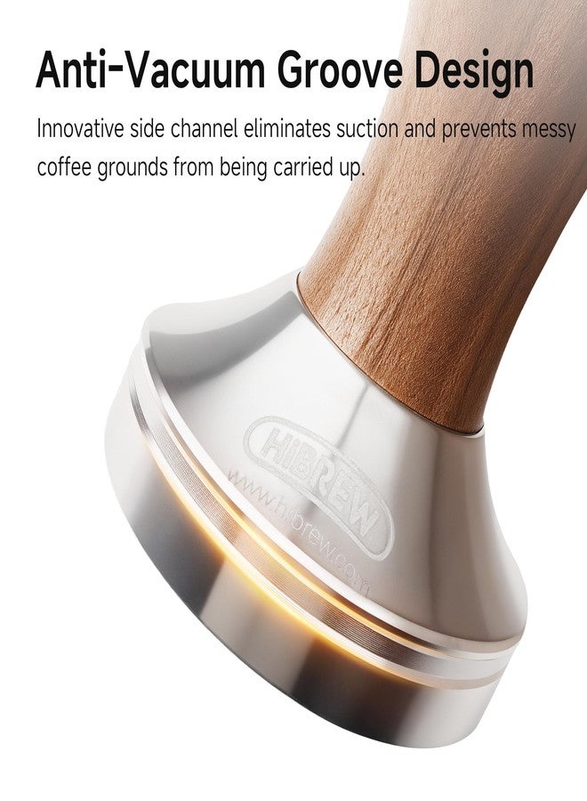 HiBREW 51mm Coffee Tamper - Espresso Tamper, Walnut + Stainless Steel - Image 4