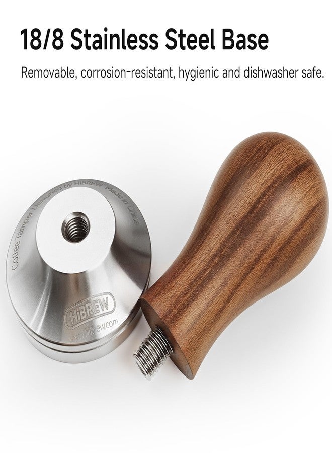 HiBREW 51mm Coffee Tamper - Espresso Tamper, Walnut + Stainless Steel - Image 3