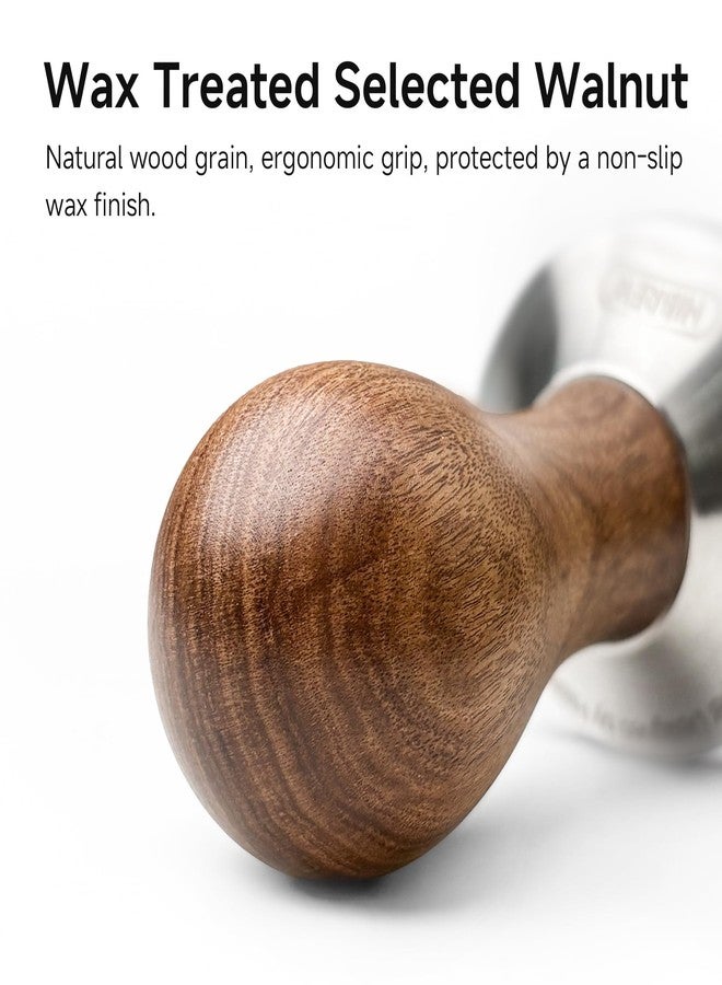HiBREW 51mm Coffee Tamper - Espresso Tamper, Walnut + Stainless Steel - Image 2
