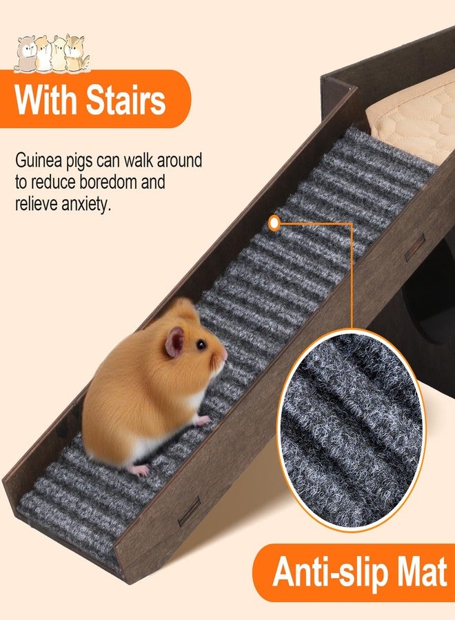 WHEARTED Upgraded Guinea Pig Hideouts and Houses, Detachable Wood Small Animals Accessories for Guinea Pig Bunny Castle Hide Hamster Hideout Chinchilla House Rabbit Hideout - Image 3