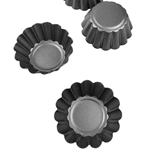 DaKuan 12 Packs Egg Tart Mold, Cupcake Cake Muffin Mold Mini Pie Pans Tin Pan Baking Tool, Carbon Steel- 2.6 Inch - Image 4