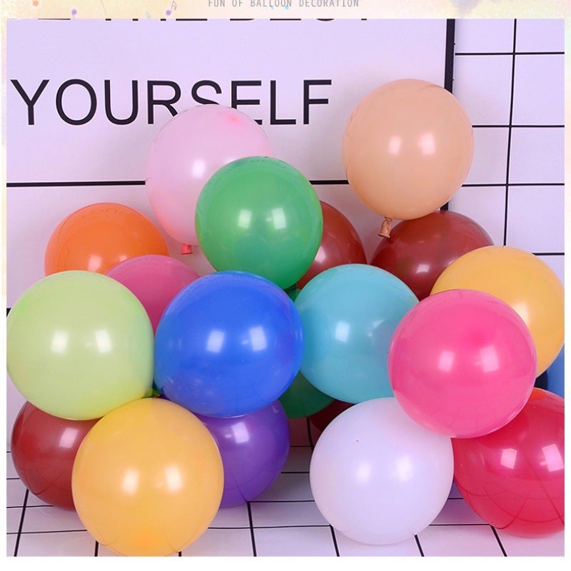 Thickened 2.8g Heart Dot Macaronshini Printing Balloon Bobo Ball Filled Inner Ball Decoration Birthday Party 12inch matte mixed colors 100 pcs