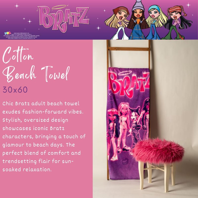 Franco Collectibles Bratz Super Soft Cotton Bath/Pool/Beach Towel  60 in x 30 in  (100% Officially Licensed Product) - Image 3