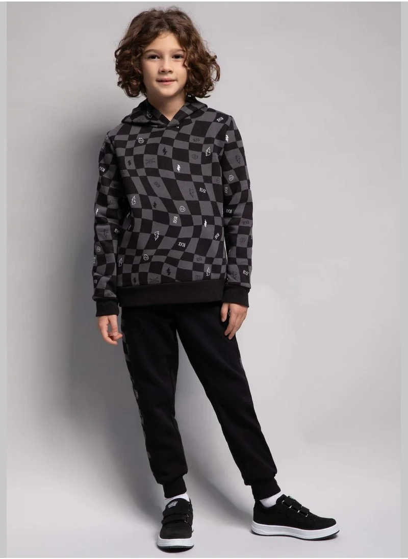 DeFacto Boy Hooded Long Sleeve Knitted Sweatshirt