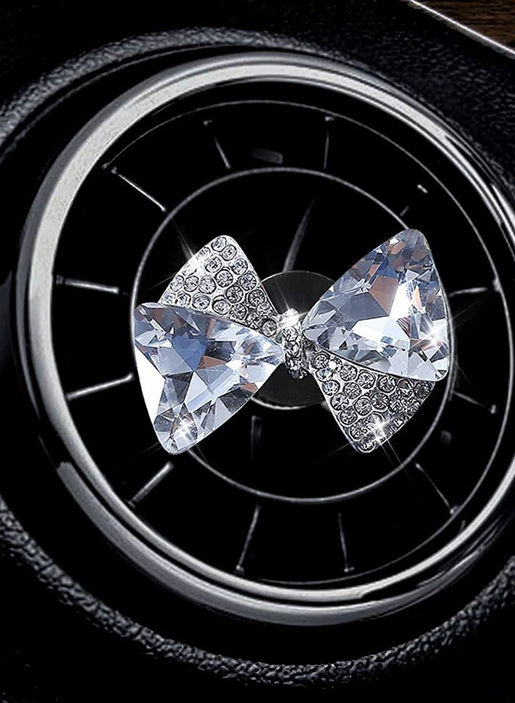Rhinestone Car Air Vent Clips 2 Pack Stylish Oil Diffuser for Women Bling Car Accessories Practical Bowknot Design - Image 5