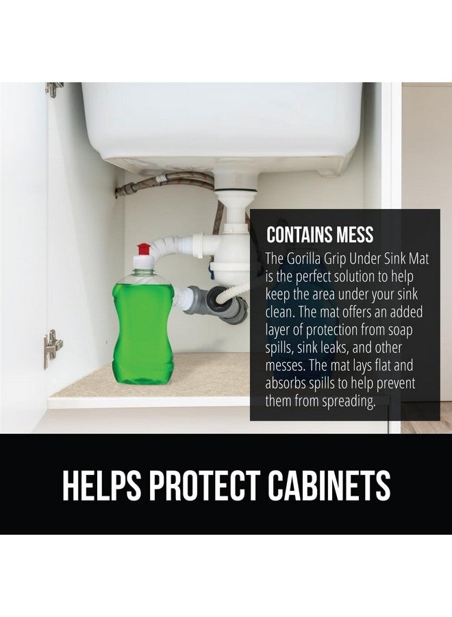 GORILLA GRIP LeakGuard Non-Adhesive Under Sink Mat for Kitchen Cabinet, Waterproof Quick Dry Shelf Liner, Durable Absorbent Felt Mats for Bathroom Sinks, Cabinets, Dresser, Easy to Trim, 24x30 Beige - Image 3