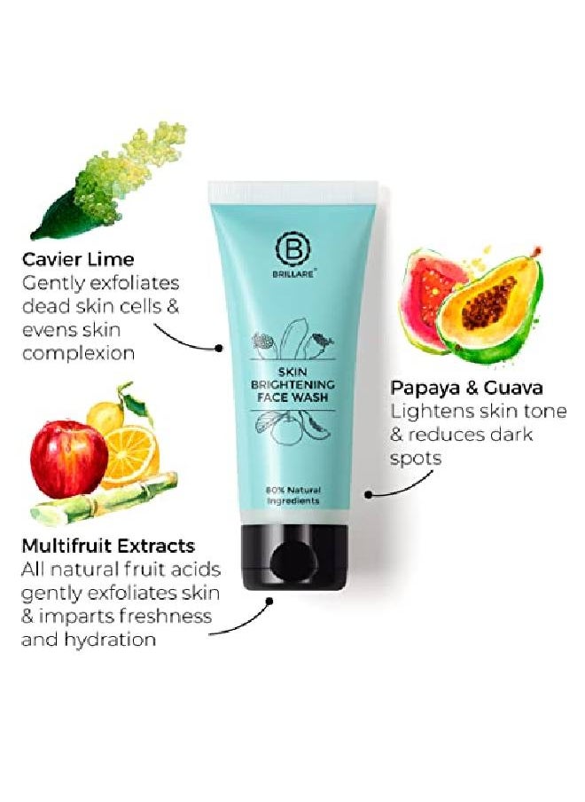 BRILLARE Skin Brightening;Lightening Face Wash Enriched With Lime Cavier Papaya & Multifruit Extract For Pigmented Tanned Skin & Dark Spots 100 ml  - Image 4