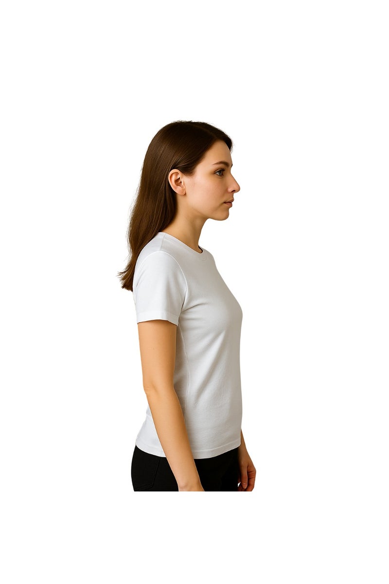 PRINTSHOP4ME Adult Round Neck Combed Women's T Shirt 190 GSM Pure Cotton Basic Colors - Image 3