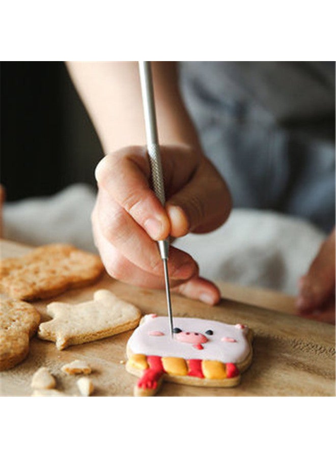 Frosted Biscuit Exhaust Needle Sugar-turning Special Needle Drawing Pen Adjusting Needle Year Handmade Baking Tools Household-Specifications:Stainless Steel Style 2 (seven Needle) - Image 2