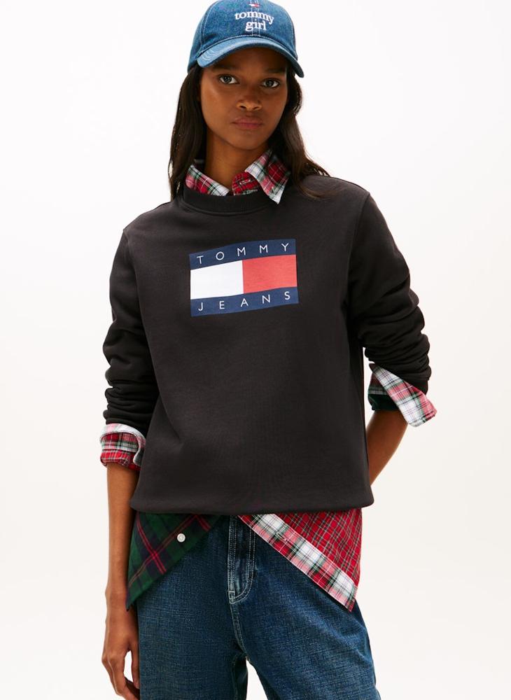 TOMMY JEANS Logo Crew Neck Sweatshirt - Image 1