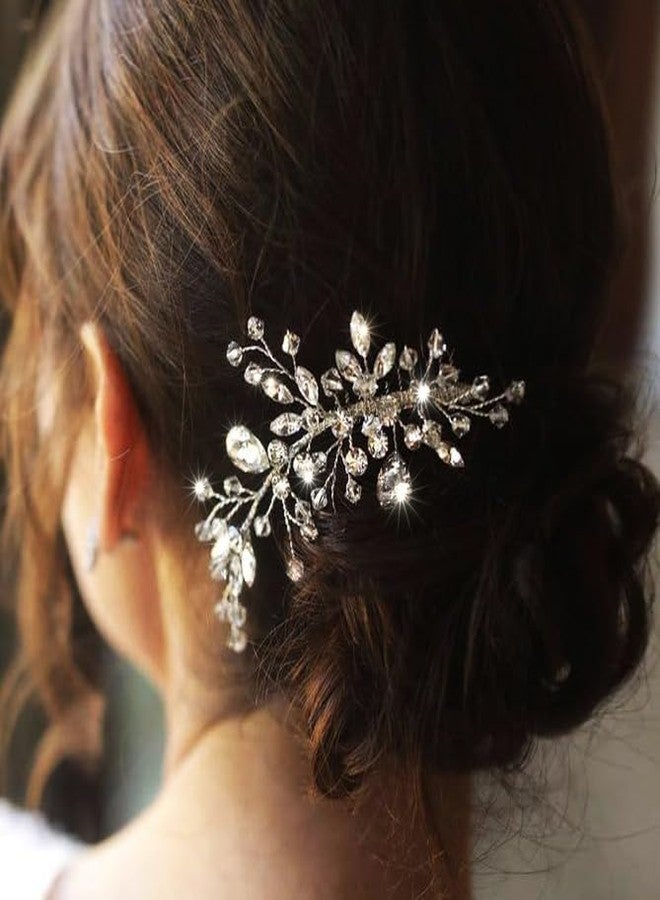 Asooll مشط زفاف عروس أصول فضي مزين بالأحجار الكريمة إكسسوارات شعر كريستال للنساء - Image 5