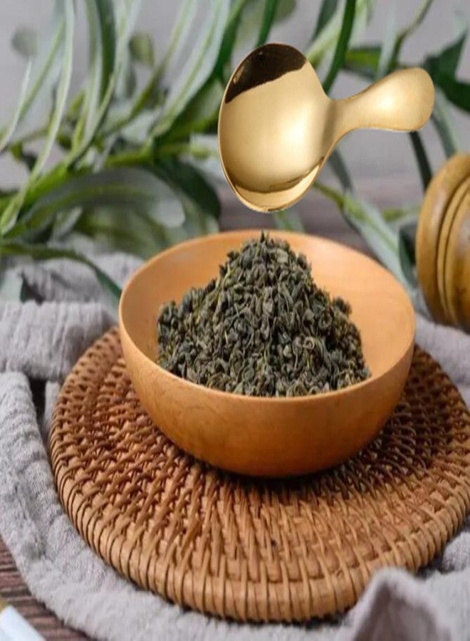 جيلوكيبو 3 ملاعق صغيرة من الفولاذ المقاوم للصدأ للعلب بمقبض قصير، ملعقة صغيرة ذهبية لتغذية الآيس كريم وتقطيع البطيخ، ملعقة بمقبض قصير للشاي والسكر والملح والتوابل والحلويات - Image 5