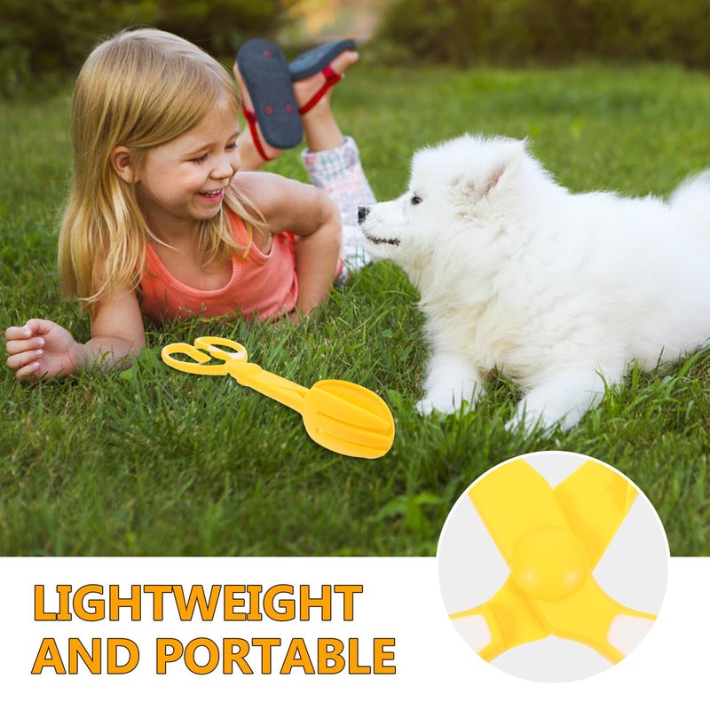 Heavy Duty Dog Poop Scooper Clamp Long Handle Easy Clean Yellow Pet Waste Removal Tool - Image 4