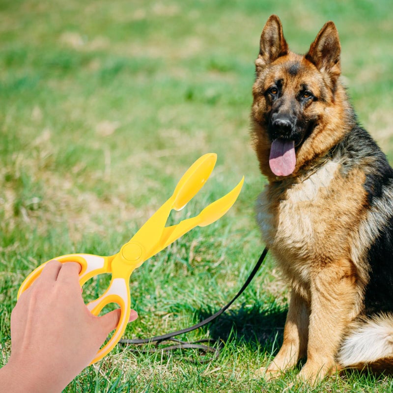 Heavy Duty Dog Poop Scooper Clamp Long Handle Easy Clean Yellow Pet Waste Removal Tool - Image 5
