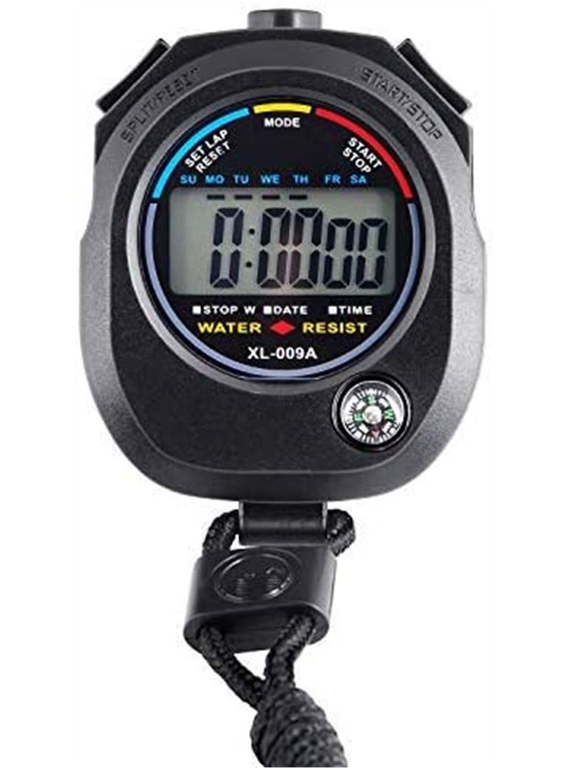 SYOSI Stopwatch Timer Black Interval Timer with Big Screen Dedicated to Training and Sports Digital Sports Stopwatch Easy to Operate Stopwatches  - Image 1
