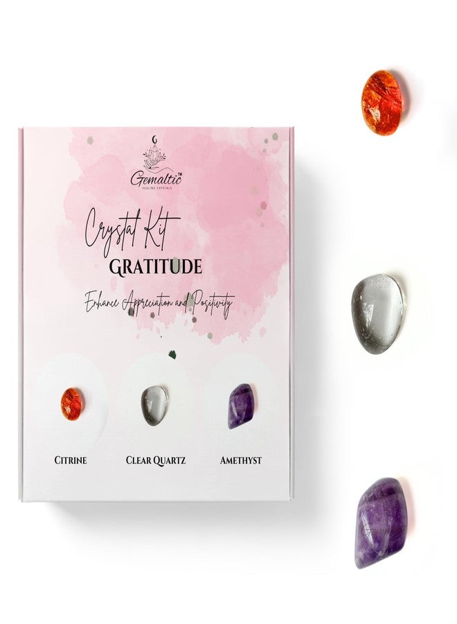 Gemaltic Tumble Stone 3 Pcs Emotional Wellness Crystal set for Gift Healing Crystals for Emotional Balance (Gratitude) - Image 2
