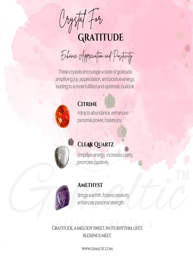 Gemaltic Tumble Stone 3 Pcs Emotional Wellness Crystal set for Gift Healing Crystals for Emotional Balance (Gratitude) - Image 3