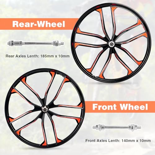 ZUKKA Bike Wheel Set 26 Inch Magnesium Alloy One-Piece Bike Wheels 10 Spokes Rim Front & Rear 100x135mm for 7-12s Freewheel Quick Release Axles,for Mountain/Folding/Kids Bikes - Image 3