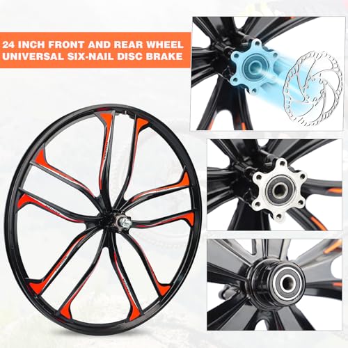 ZUKKA Bike Wheel Set 26 Inch Magnesium Alloy One-Piece Bike Wheels 10 Spokes Rim Front & Rear 100x135mm for 7-12s Freewheel Quick Release Axles,for Mountain/Folding/Kids Bikes - Image 5