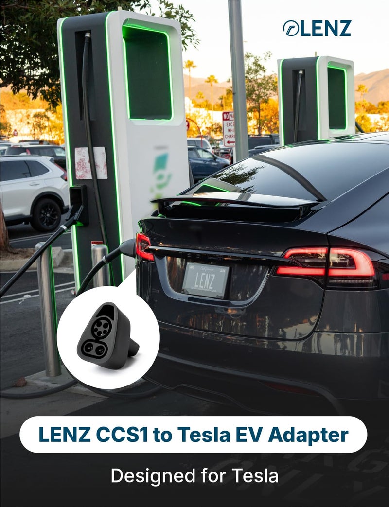 LENZ CCS1 to NACS Charging Adapter, Charge NACS-Port EVs at CCS1 DC Fast Charge Stations â€“ Compatible with 2021+ Tesla and 2026+ Hyundai, Kia, Rivian, Toyota and More - SGS Listed to UL 2251 - Image 2
