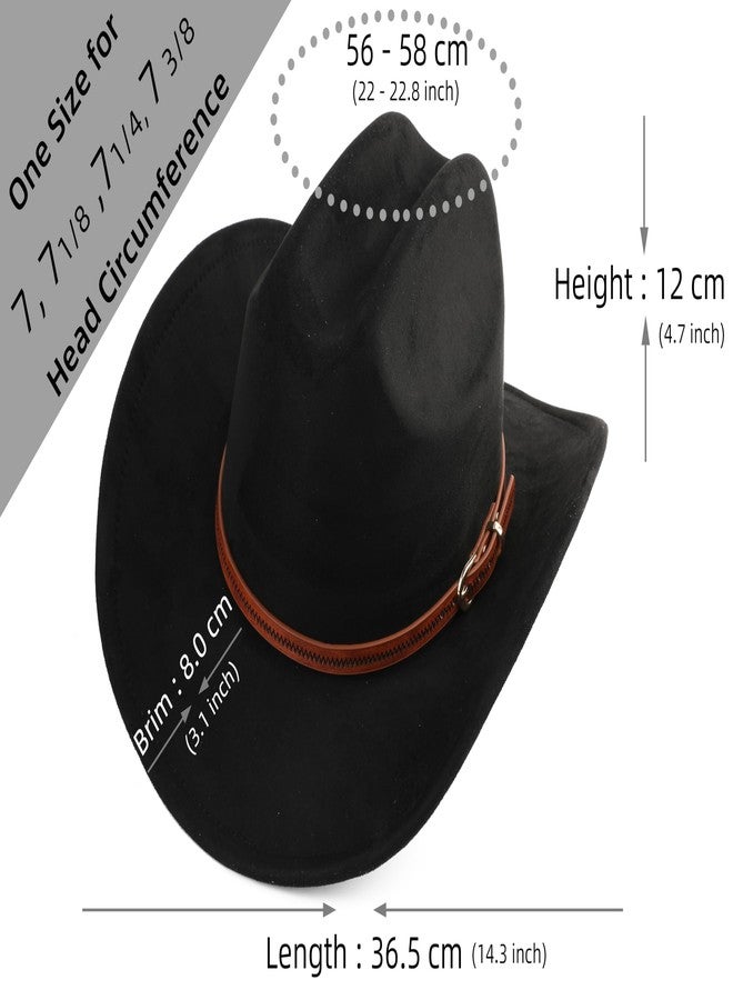 Pro Celia Cowboy Hat for Women and Men Wide Brim Western Cowgirl Hat (US, Alpha, One Size, Black) - Image 2