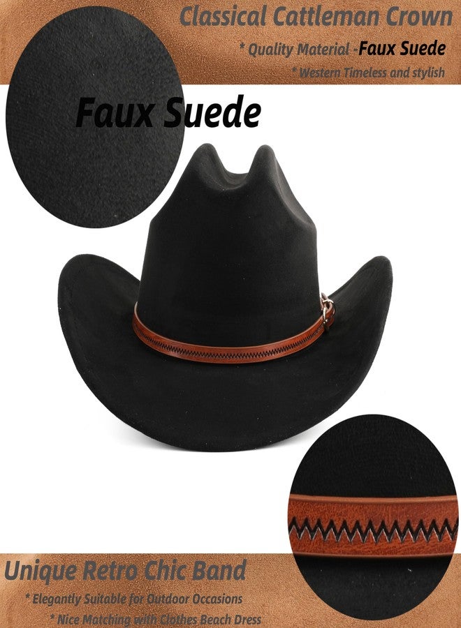 Pro Celia Cowboy Hat for Women and Men Wide Brim Western Cowgirl Hat (US, Alpha, One Size, Black) - Image 4