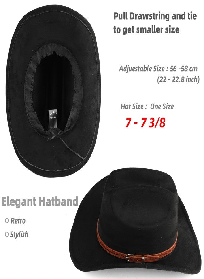 Pro Celia Cowboy Hat for Women and Men Wide Brim Western Cowgirl Hat (US, Alpha, One Size, Black) - Image 3