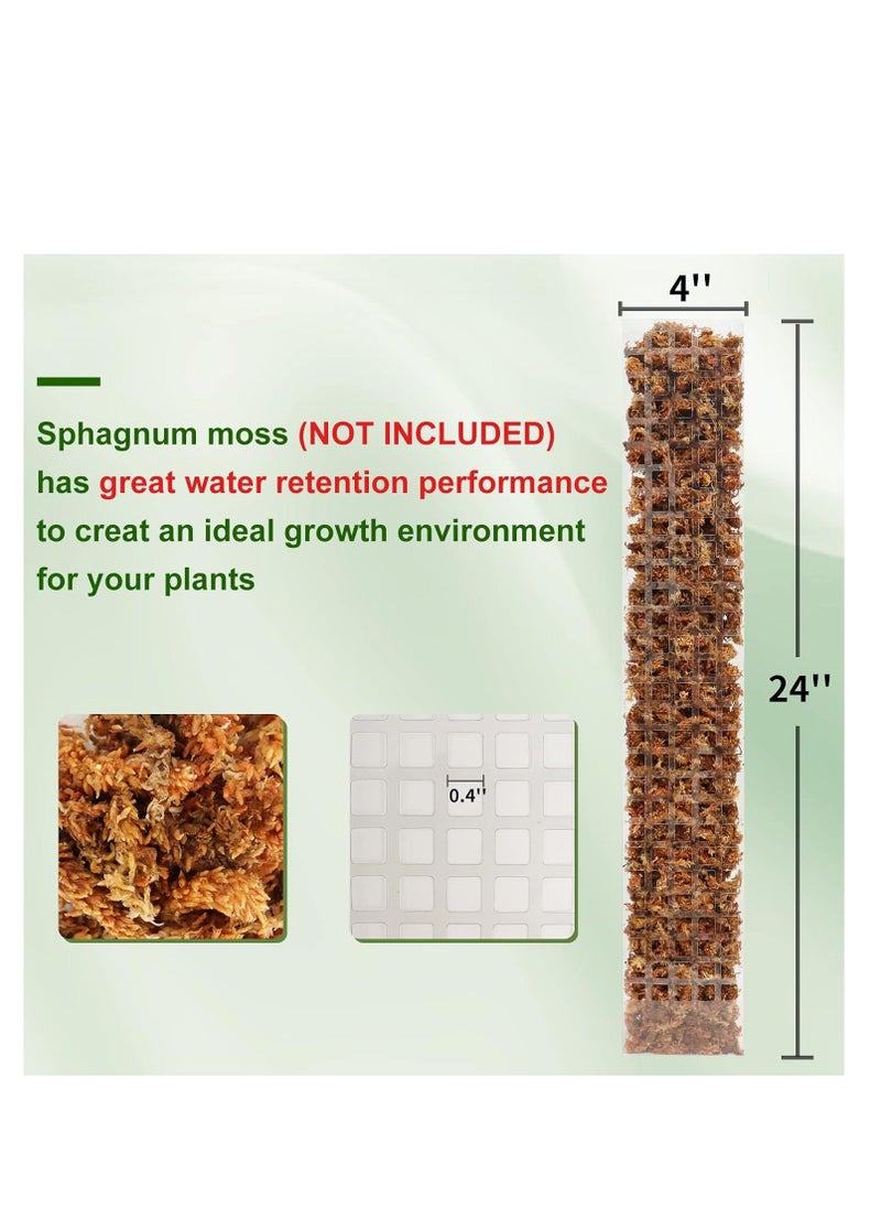Generic - 24 Inch Plastic Moss Pole for Plants Monstera, Climbing Plants, Plant Support for Indoor Plants Work with Sphagnum Moss, 4 Pcs - Image 1