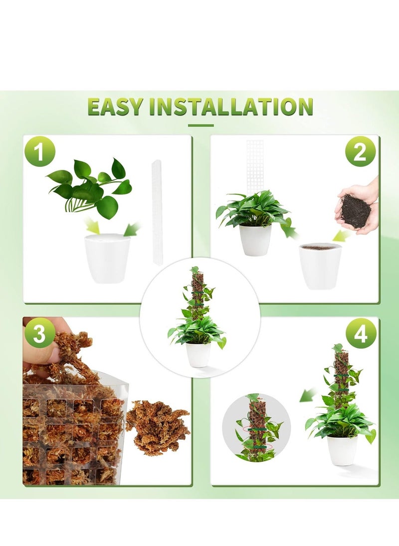 Generic - 24 Inch Plastic Moss Pole for Plants Monstera, Climbing Plants, Plant Support for Indoor Plants Work with Sphagnum Moss, 4 Pcs - Image 1
