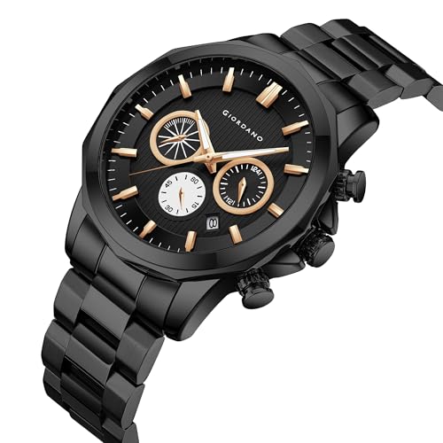Giordano Multi-Function Analog Watch for Men with Textured Dial, Classic Stainless Steel Strap and Date Function - Image 3